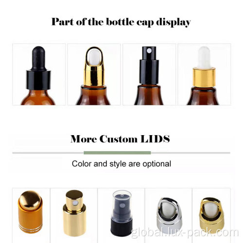 Round Glass Essential Oil Bottle Cap With Dropper 5ml 30ml 50ml Round Glass Essential Oil Bottle With Dropper Manufactory
